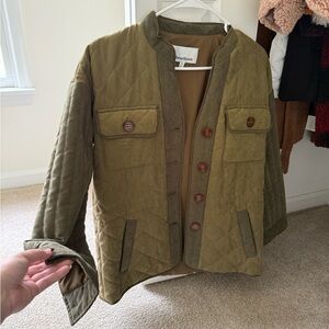 Heartloom Khaki Quilted Military Jacket